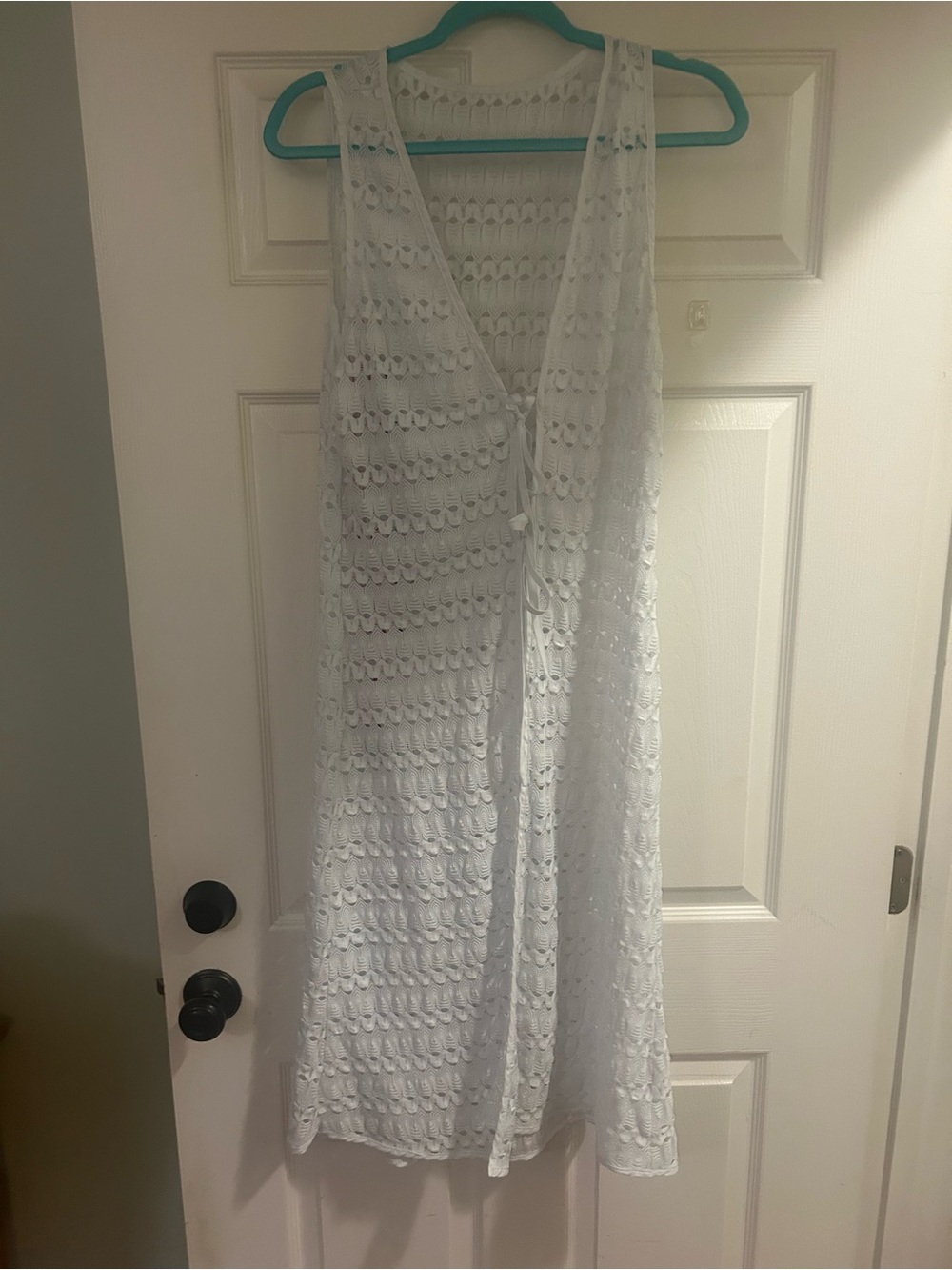 White Crochet Maxi Cover-Up Dress